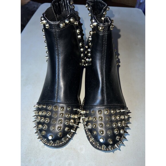Cape Robbin Boots Womens Sz 7 Gold Spiky Black Pull-on Platform Ankle Chunky New - Picture 5 of 9